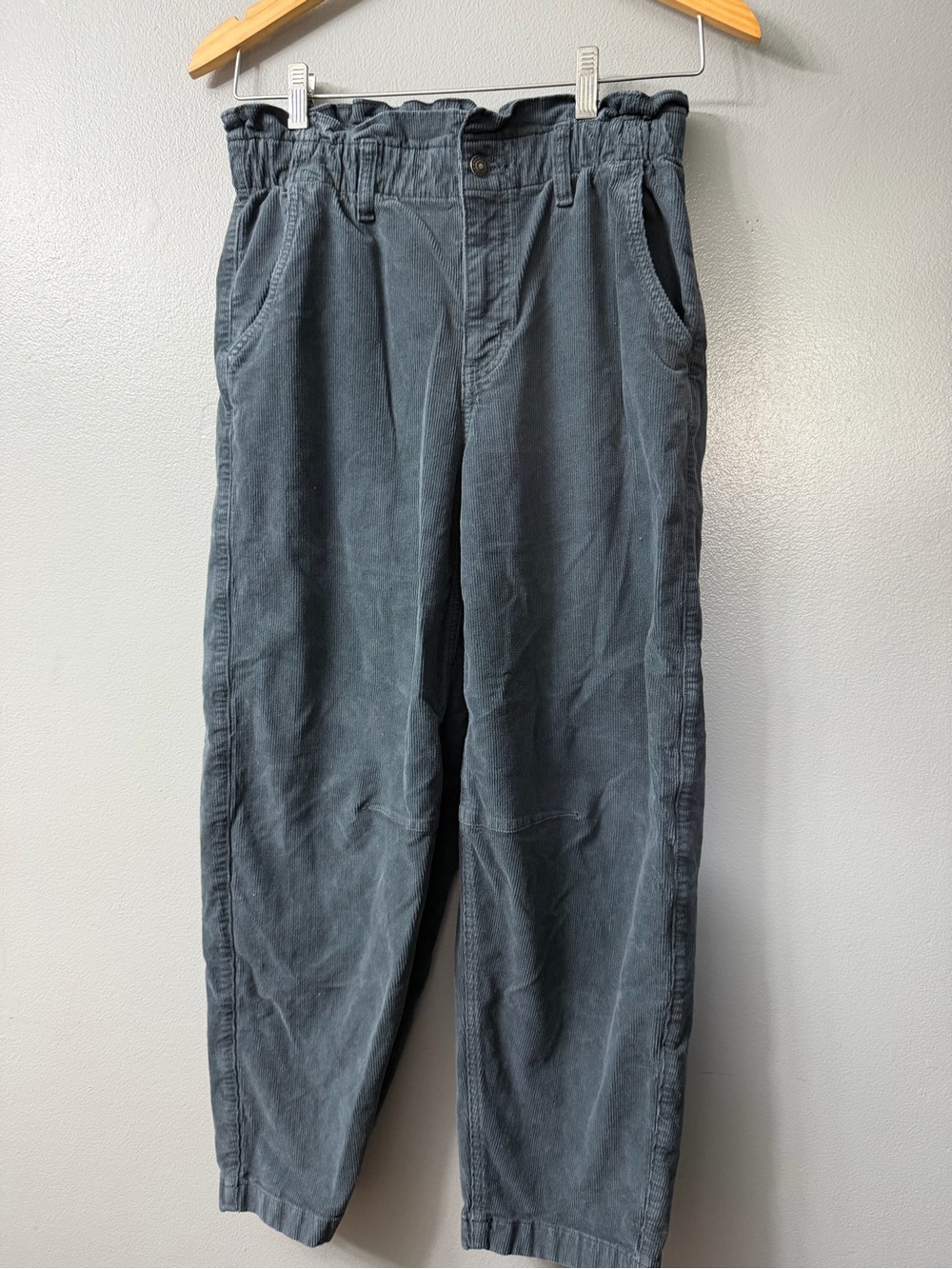 American Eagle outfitters Elastic Corduroy Barrell Pants - Slate Blue 4